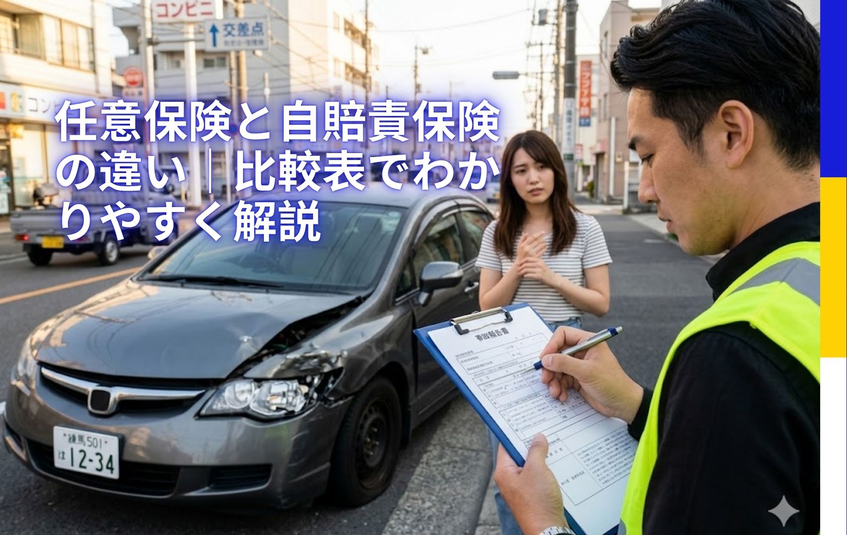 任意保険と自賠責保険の違い｜比較表でわかりやすく解説